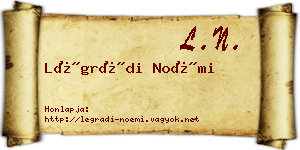 Légrádi Noémi névjegykártya