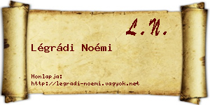 Légrádi Noémi névjegykártya